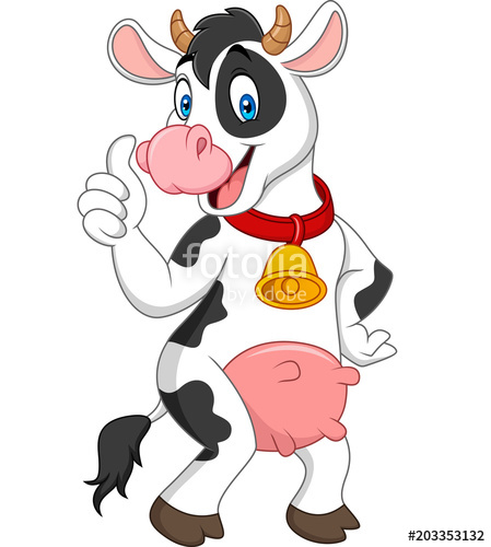 449x500 cartoon funny cow giving thumbs up stock image and royalty free - Cute Cow Drawing