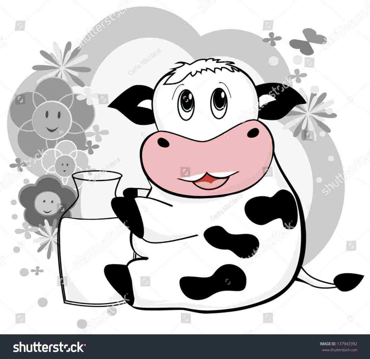 1185x1149 Kawaii Cow - Cute Cow Drawing