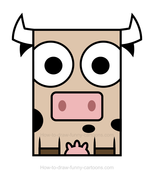 520x600 Cow Clipart - Cute Cow Drawing