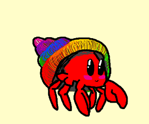 300x250 colourful cute hermit crab drawing - Cute Crab Drawing