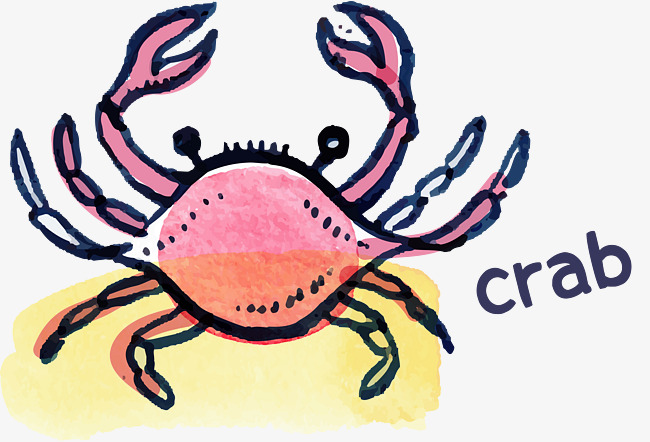 650x442 cute cartoon crab, cartoon vector, crab vector, cartoon hand - Cute Crab Drawing