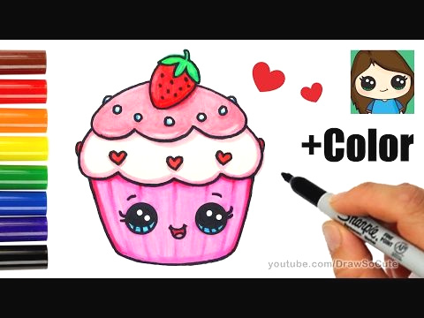 480x360 cute food drawings easy how to draw a cute cupcake cupcake drawing - Cute Cupcake Drawing