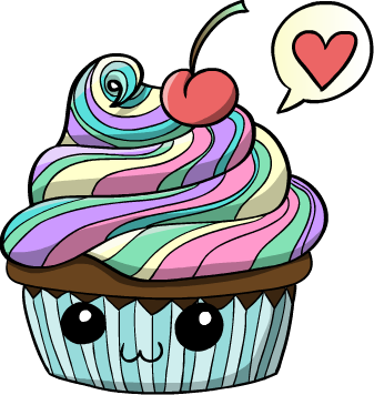 337x356 Cute Cartoon Cupcakes Rainbow Cupcake - Cute Cupcake Drawing