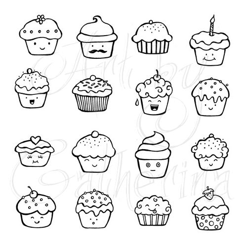 500x500 cute doodles to draw cute cupcake doodles - Cute Cupcake Drawing