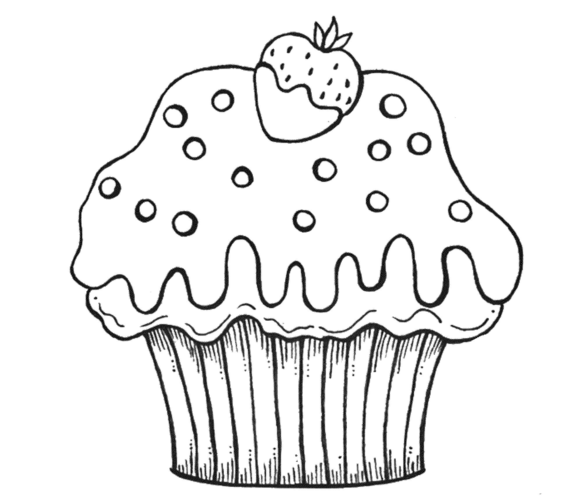 2000x1720 Cupcake Drawing Free Download - Cute Cupcake Drawing