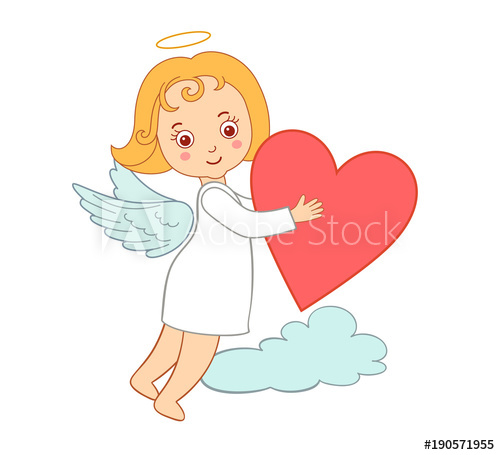 500x455 Cute Drawing Cartoon Cupid For Valentine's Day Small Angel - Cute Cupid Drawing