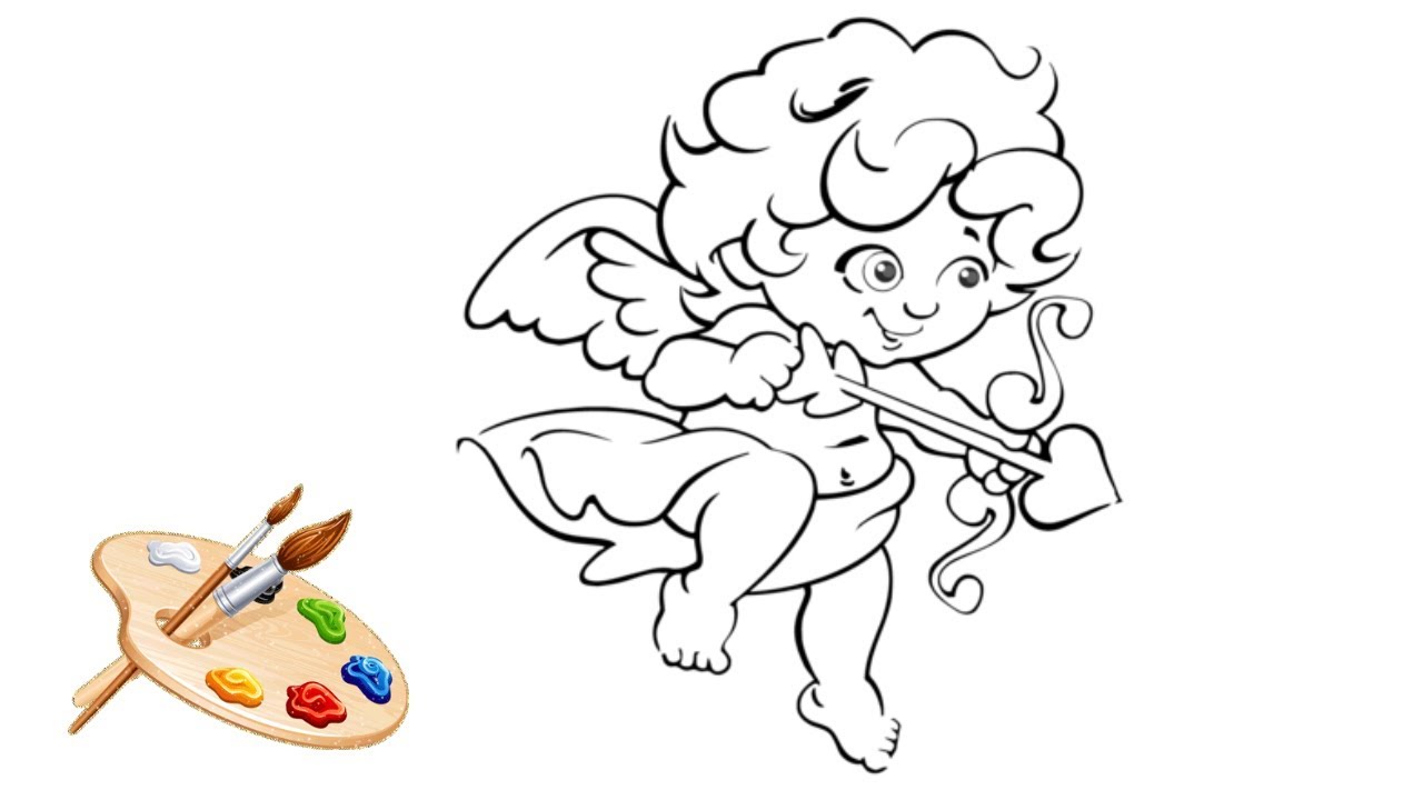 1280x720 Coloring For Kids Cute Cupid How To Draw Learn Colors - Cute Cupid Drawing
