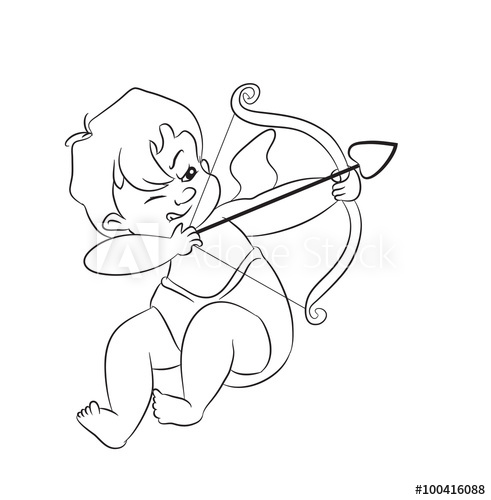 491x500 valentine day cupid angel cartoon style vector illustration cupid - Cute Cupid Drawing