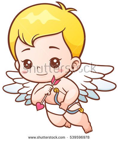 394x470 vector illustration of cute cupid with arrows and onion tatts - Cute Cupid Drawing
