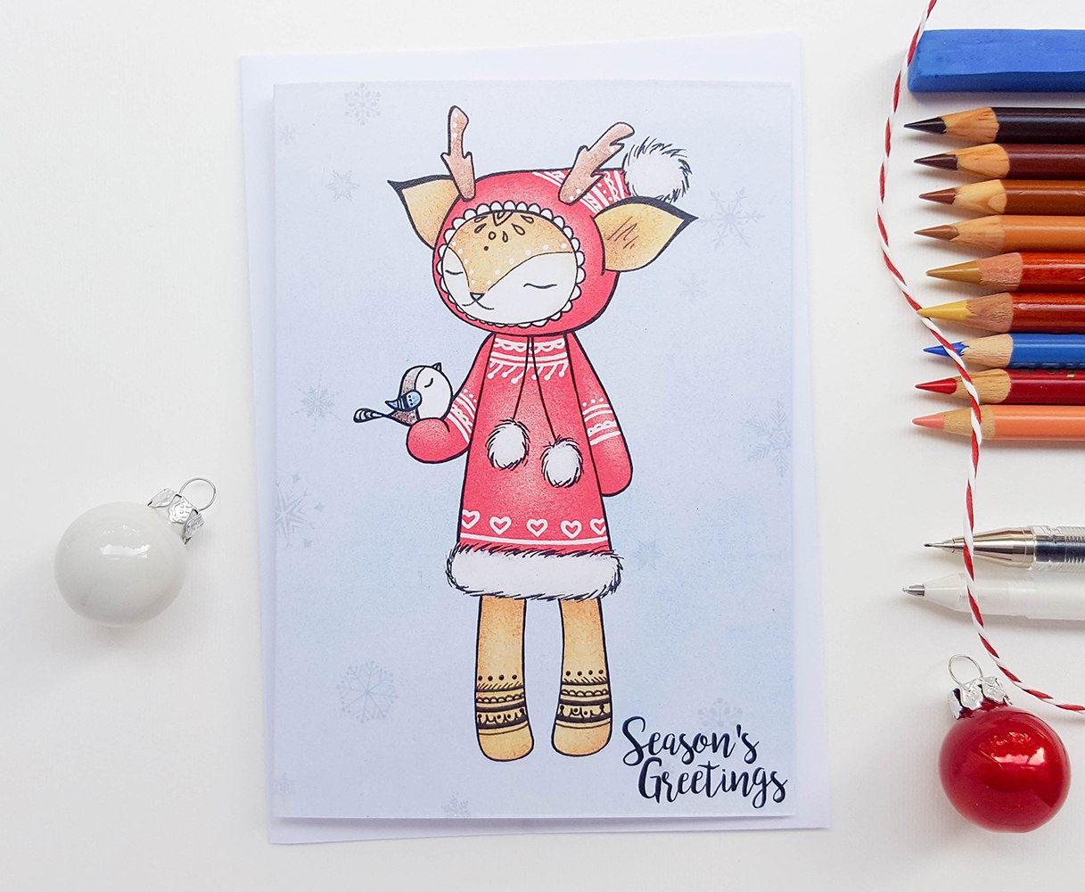 1217x1000 Cute Deer Christmas Card - Cute Deer Drawing