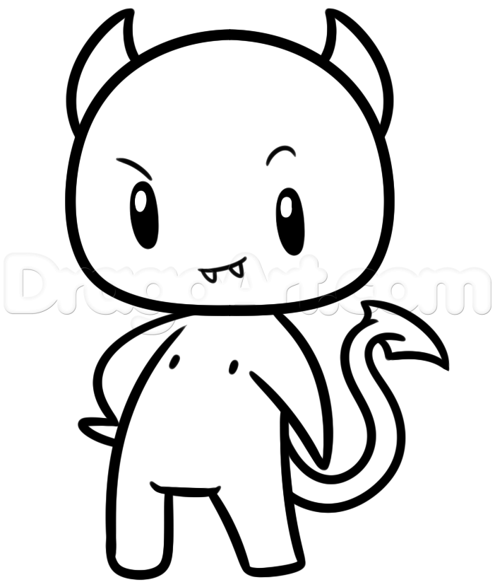 Cute Devil Drawing At Paintingvalley Com Explore Collection Of