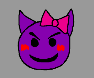 300x250 Cute Devil Emoji Drawing - Cute Devil Drawing