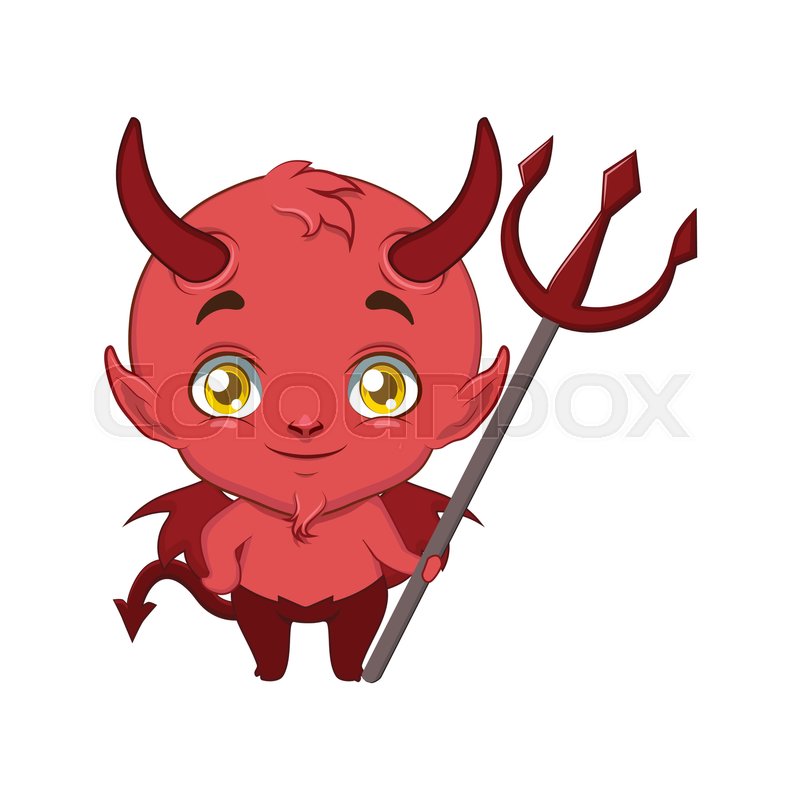 800x800 Cute Devil Illustration Art Stock Vector Colourbox - Cute Devil Drawing