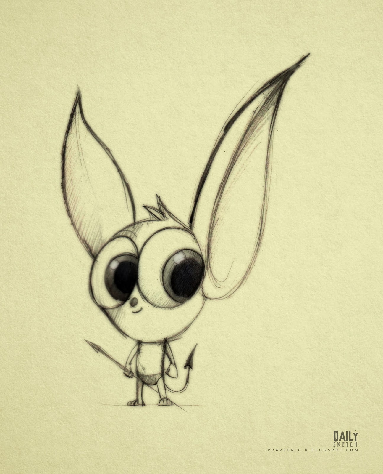 1295x1600 Praveen C R Cute Devil Concept Art Praveen C R - Cute Devil Drawing