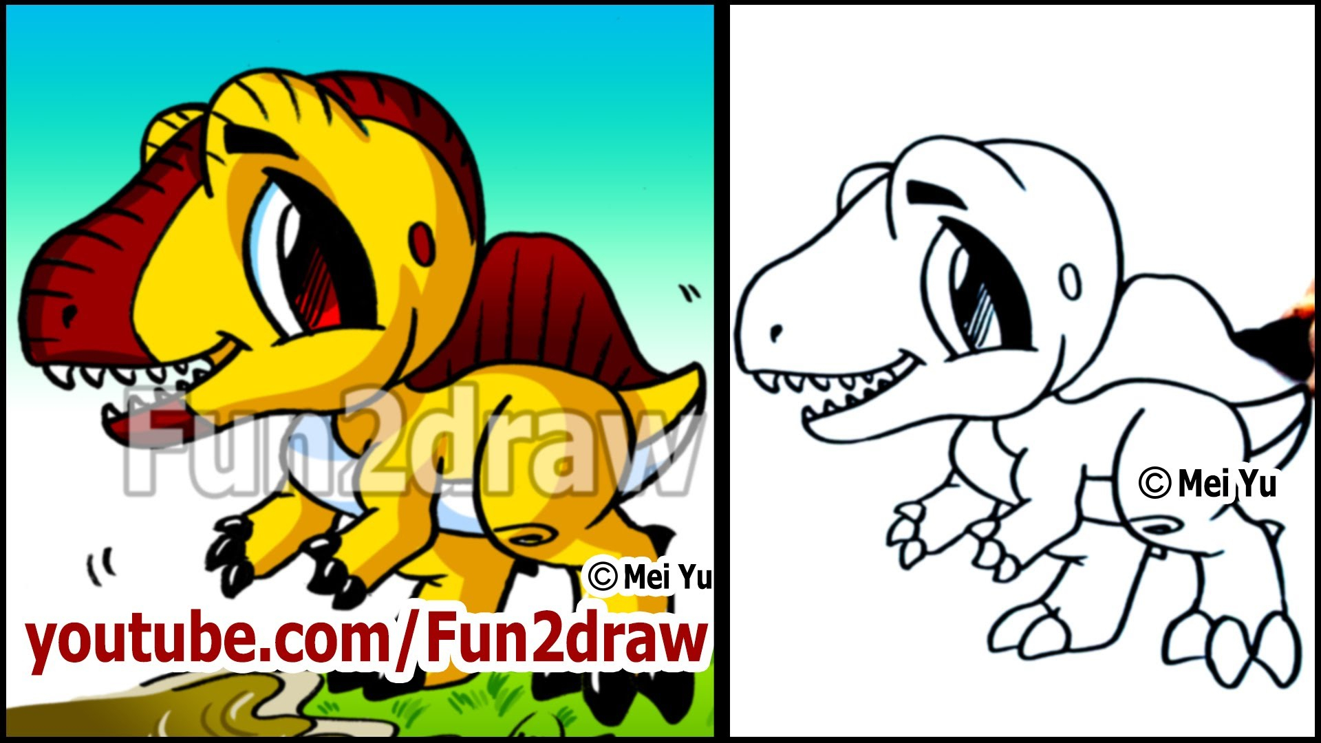 1920x1080 dinosaur drawing cute cute dinosaur! how to draw spinosaurus - Cute Dinosaur Drawing