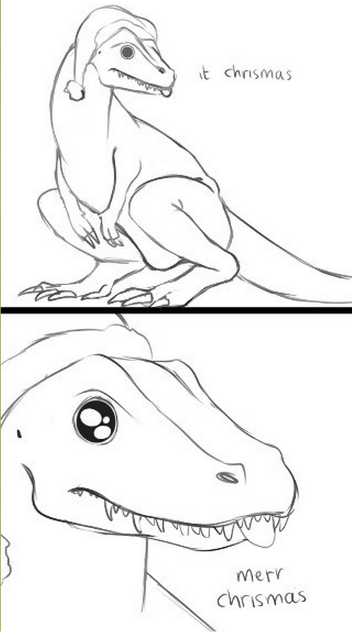 504x904 Merr Chrismas Fer You Too Merr Chrismas Know Your Meme - Cute Dinosaur Drawing Tumblr