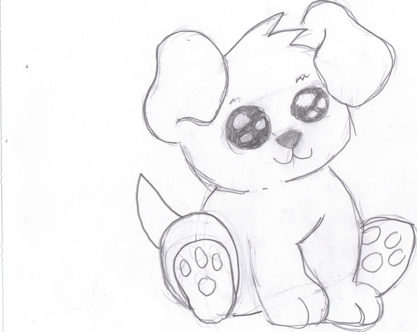600x478 How To Draw A Cute Dog - Cute Dog Anime Drawing