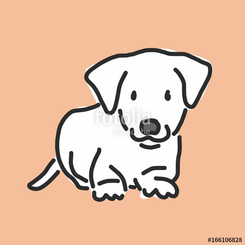 500x500 Cute Dog Cartoon Hand Drawn Line Drawing Vector Illustration - Cute Dog Cartoon Drawing