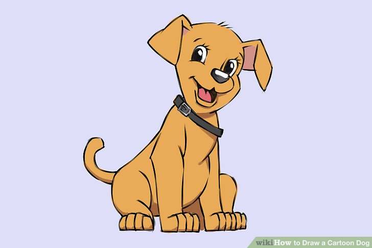 728x485 Easy Ways To Draw A Cartoon Dog - Cute Dog Cartoon Drawing