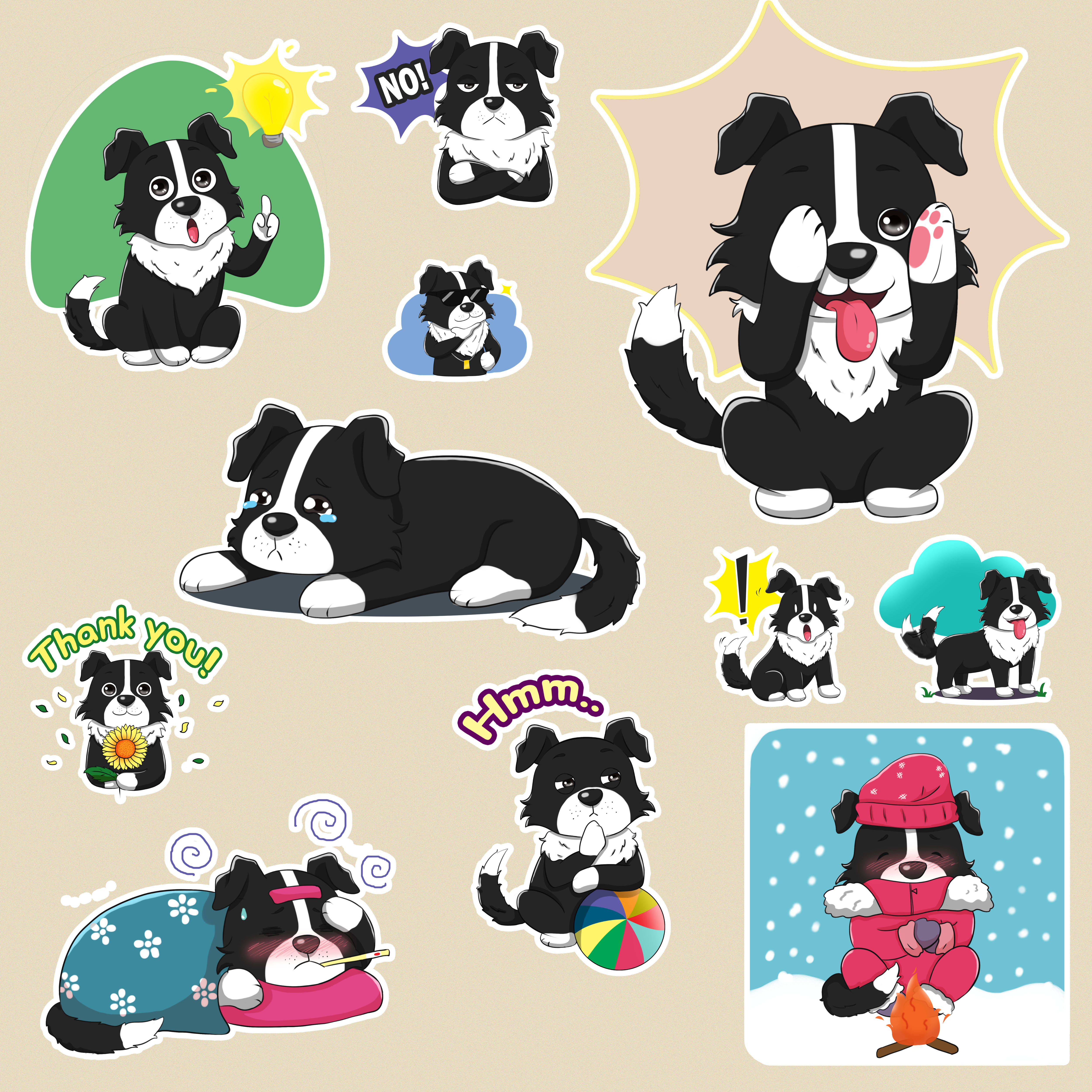 5000x5000 Draw Cute Dog Cartoon Illustration, Stickers, And Emojis - Cute Dog Cartoon Drawing