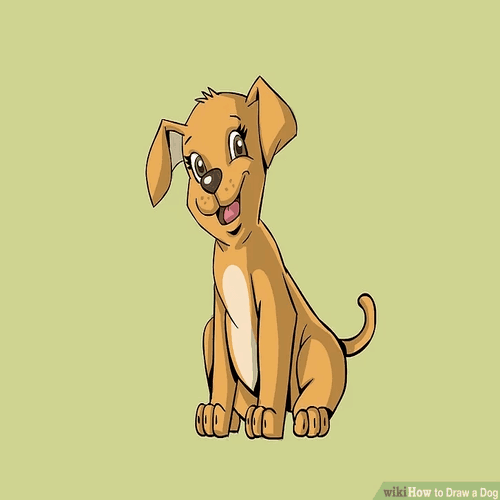 500x500 How To Draw Dogs - Cute Dog Cartoon Drawing
