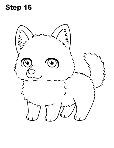 386x500 How To Draw A Dog - Cute Dog Cartoon Drawing