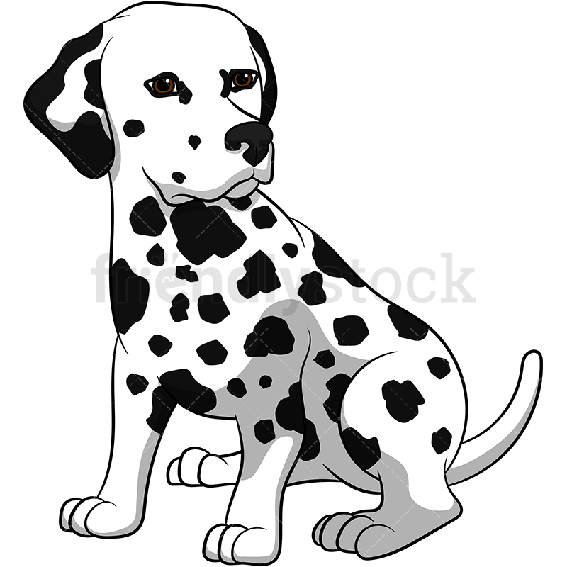 800x800 cute dalmatian dog cartoon vector clipart - Cute Dog Cartoon Drawing