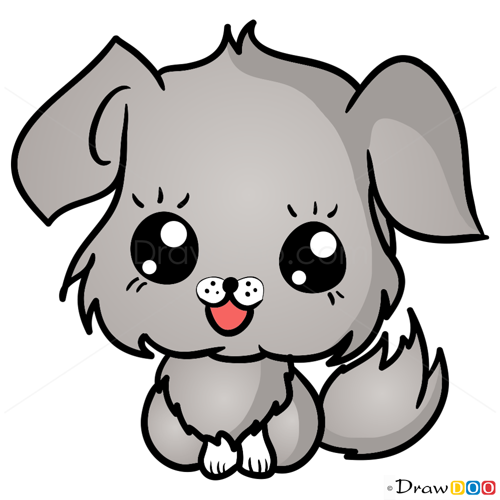 1000x1000 How To Draw Dog, Chibi - Cute Dog Drawing