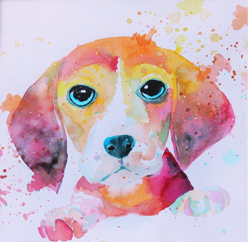 794x777 watercolor dog beagle cute dog drawing painting - Cute Dog Drawing