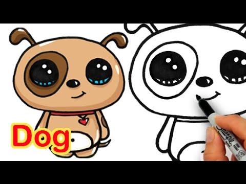 480x360 How To Draw Dogs - Cute Dog Face Drawing