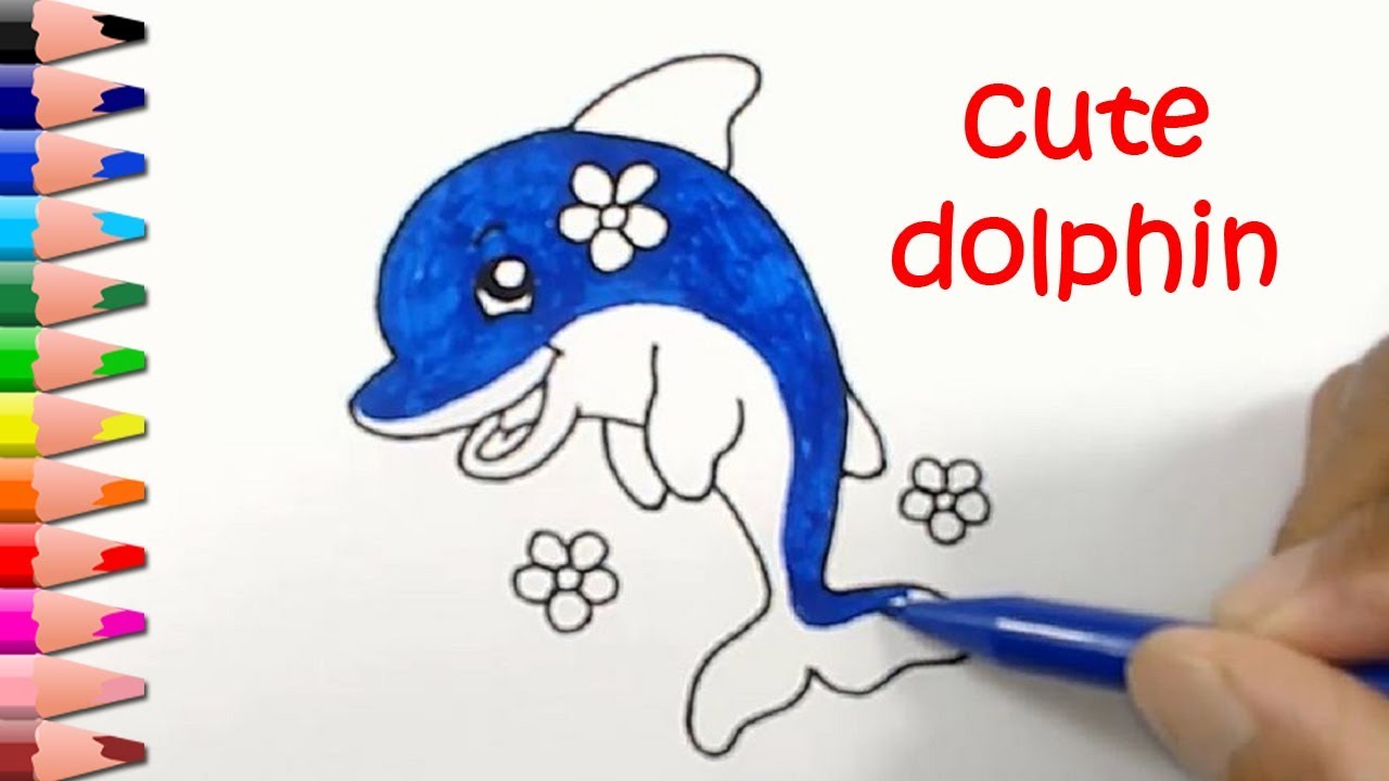1280x720 How To Draw A Dolphin Cute And Super Easy - Cute Dolphin Drawing