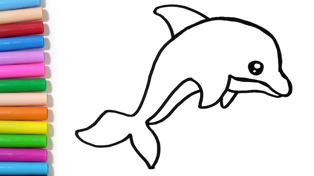 1280x720 how to draw a cute dolphin hde - Cute Dolphin Drawing