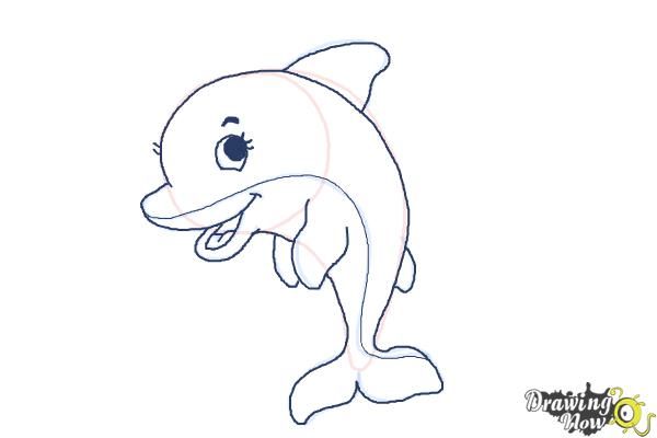 600x400 How To Draw A Cute Dolphin You Can Explore The Step S On How - Cute Dolphin Drawing