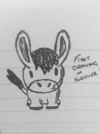 320x427 First Drawing Since I Was Like Super Wee Nothing Special But I - Cute Donkey Drawing