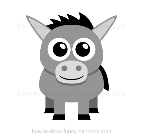 500x488 How To Draw A Donkey - Cute Donkey Drawing
