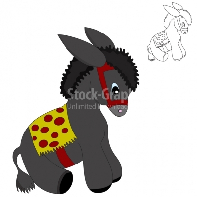 400x400 Cute Donkey - Cute Donkey Drawing
