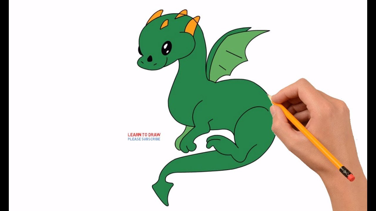 1280x720 How To Draw A Cute Cartoon Dragon Step - Cute Dragon Drawings