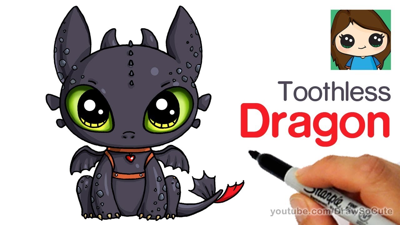 1280x720 How To Draw A Cute Dragon Easy Toothless - Cute Dragon Drawings