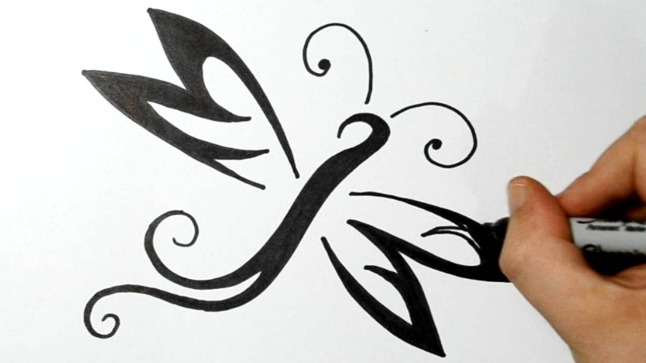 1280x720 how to draw a tribal dragonfly - Cute Dragonfly Drawing