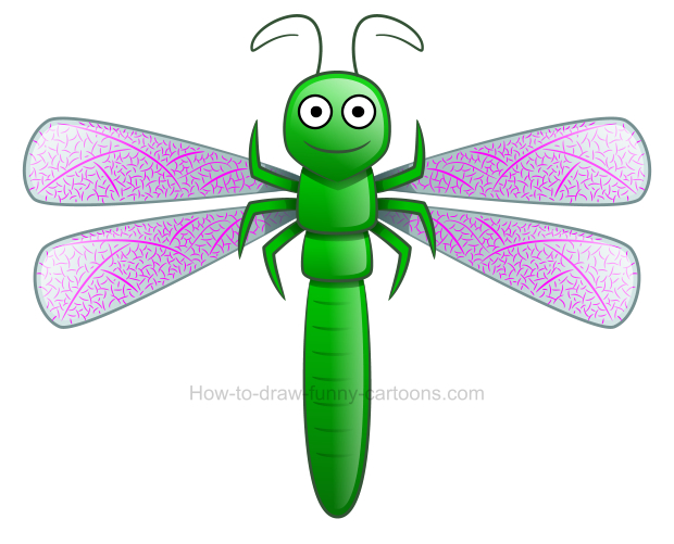 620x501 how to draw a cute dragonfly clipart - Cute Dragonfly Drawing