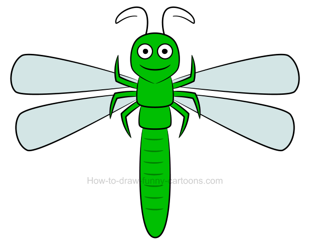 620x501 how to draw a cute dragonfly clipart - Cute Dragonfly Drawing