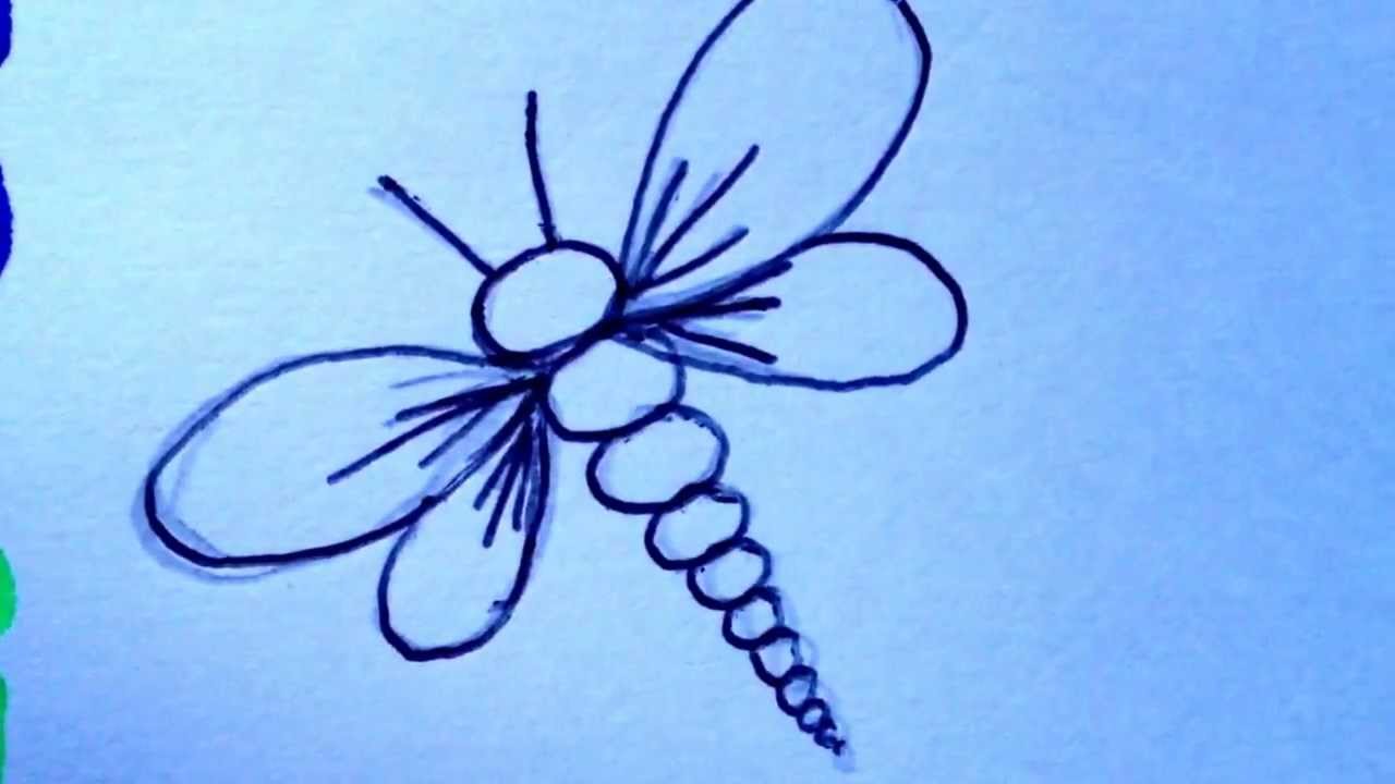 1280x720 how to draw a simple yet beautiful dragonfly - Cute Dragonfly Drawing