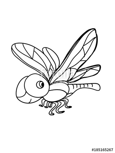 375x500 cute illustration cartoon dragonfly drawing stock photo - Cute Dragonfly Drawing