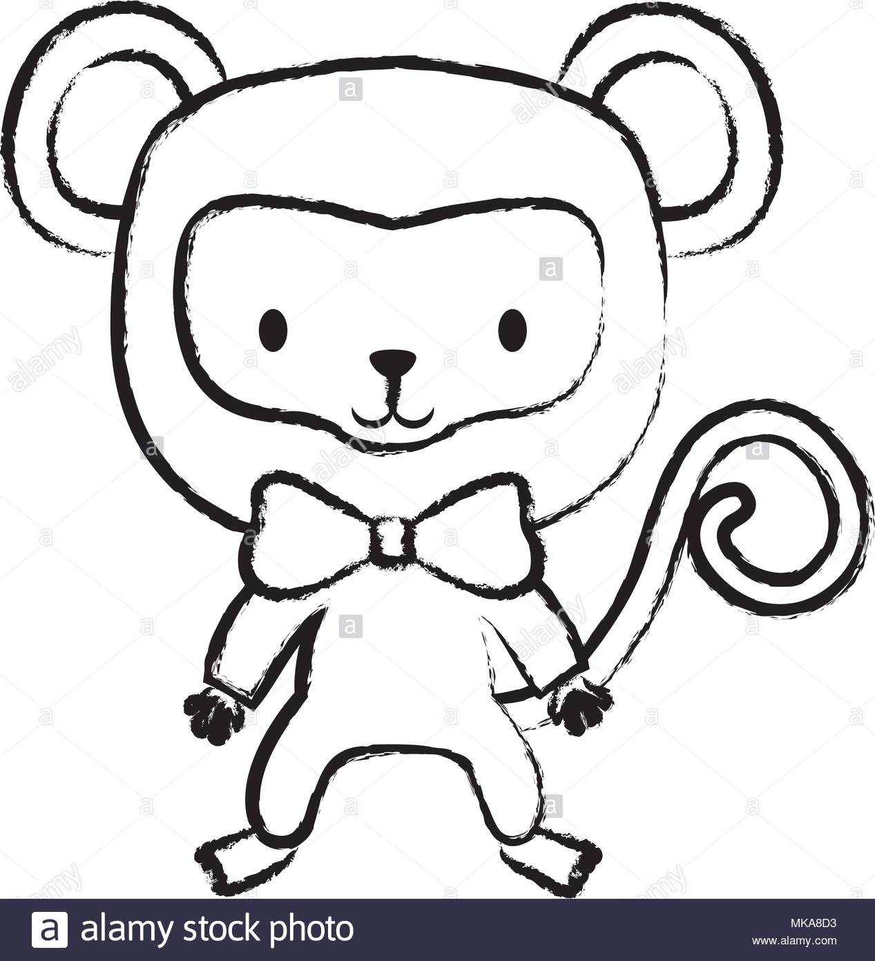 1267x1390 Cute Monkey Sketches - Cute Drawing Of A Monkey