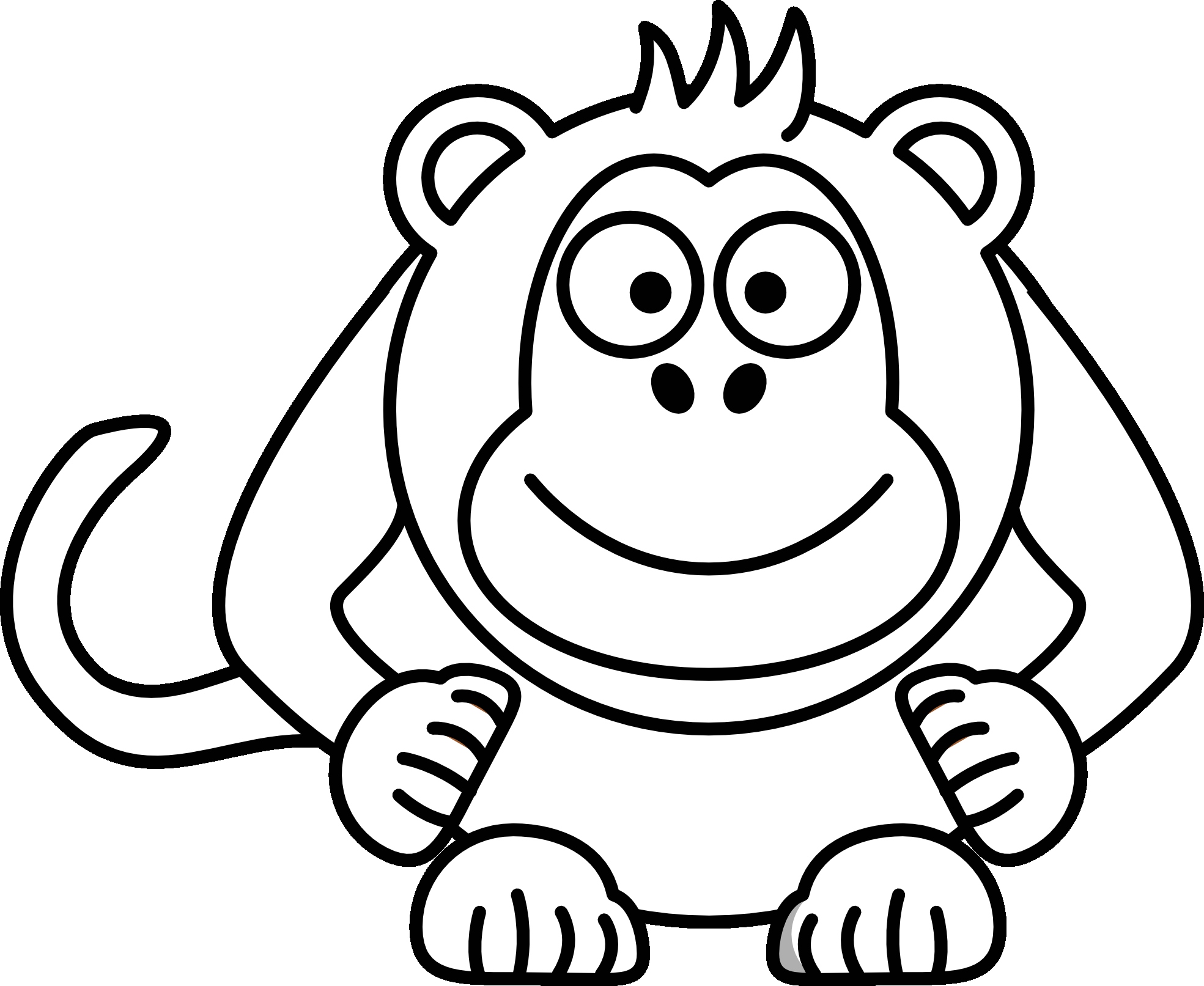 1969x1613 coloring pages baby monkeys beau cute drawing a monkey - Cute Drawing Of A Monkey