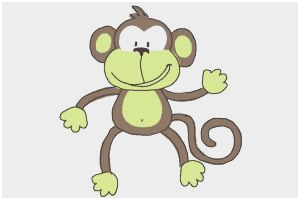 300x200 Monkey Drawing Tutorial Cute How To Draw A Monkey Step - Cute Drawing Of A Monkey