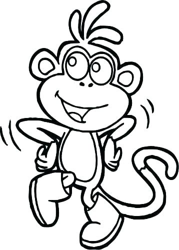 358x500 Coloring Pages Monkey Drawing Of A Cute Printable - Cute Drawing Of A Monkey
