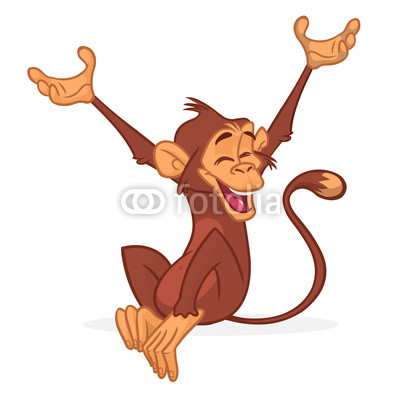 400x400 Cute Monkey Chimpanzee Flat Bright Color Simplified Vector - Cute Drawing Of A Monkey