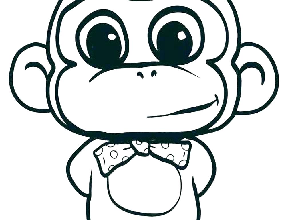 1000x768 Cute Monkey Coloring Pages Coloring Pages Of A Monkey Cute Monkey - Cute Drawing Of A Monkey