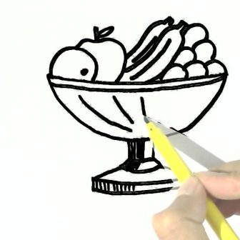 336x336 Easy To Draw Fruit And Vegetables Basket Step - Cute Drawing Pics